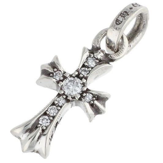 Chrome Hearts Crs Baby Fat P Dmnd Fat Pave Diamond Charm Silver Pendant