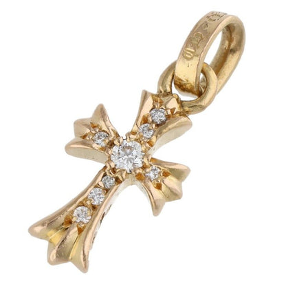 Chrome Hearts 22k Crs Baby Fat P Dmnd Fat Pave Diamond Charm Gold Pendant