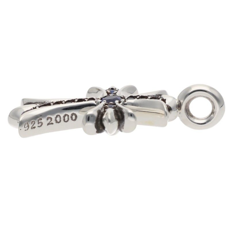 Chrome Hearts Tny Crsf P Sap Tiny Fat Cross Pave Saffiano Pendant Silver — view 4