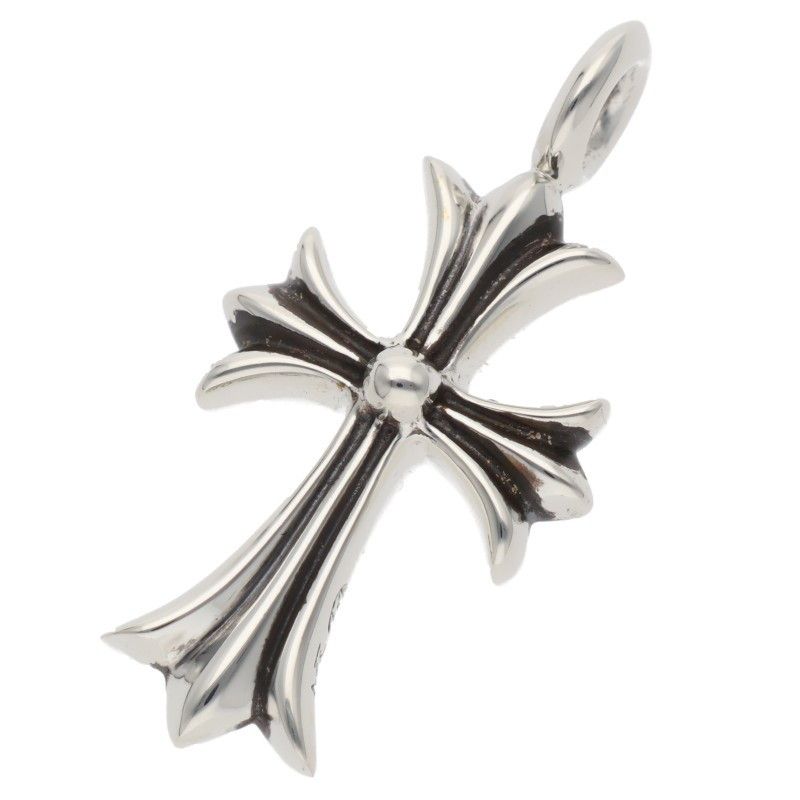 Chrome Hearts Tny Crsf P Sap Tiny Fat Cross Pave Saffiano Pendant Silver — view 2