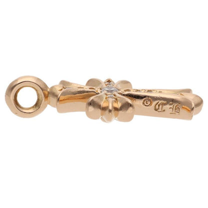 Chrome Hearts 22k Tny Crsf P Dmnd Tiny Fat Cross Pave Diamond Pendant Gold — view 3