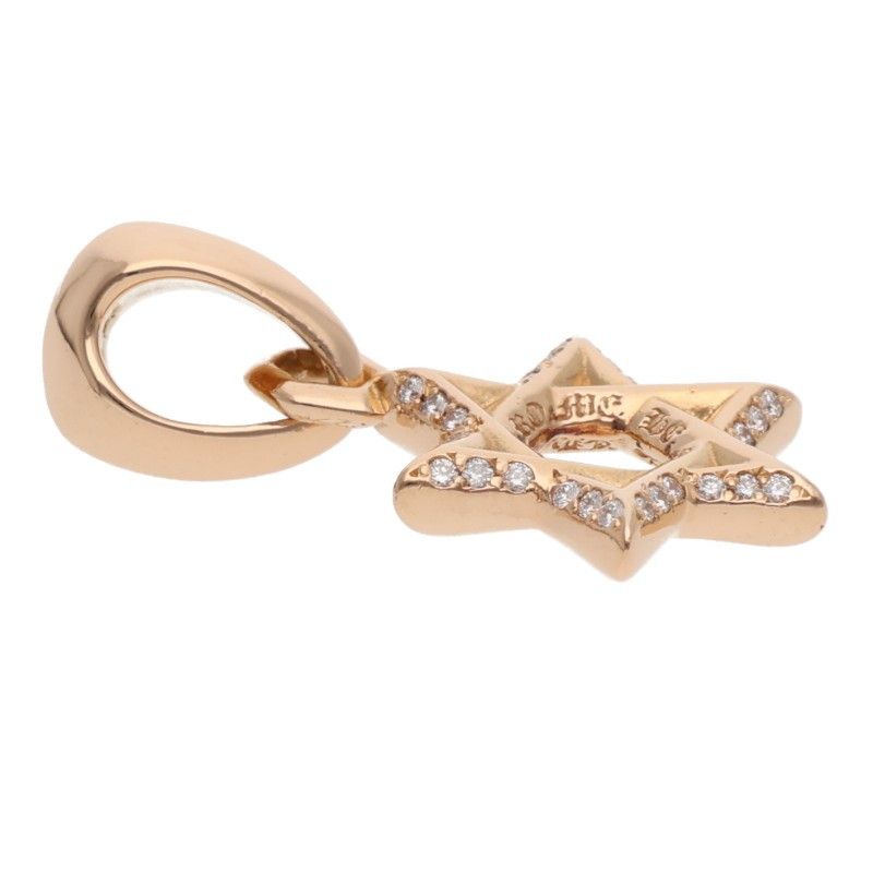 Chrome Hearts 22k Str of David PD Star of Charm Pave Diamond Gold Pendant — view 4