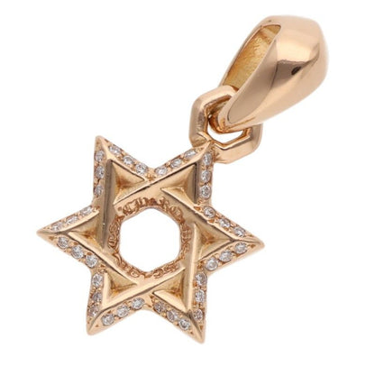 Chrome Hearts 22k Str of David PD Star of Charm Pave Diamond Gold Pendant