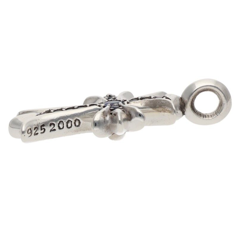 Chrome Hearts Tny Crsf P Sap Tiny Fat Cross Pave Saffiano Pendant Silver — view 4