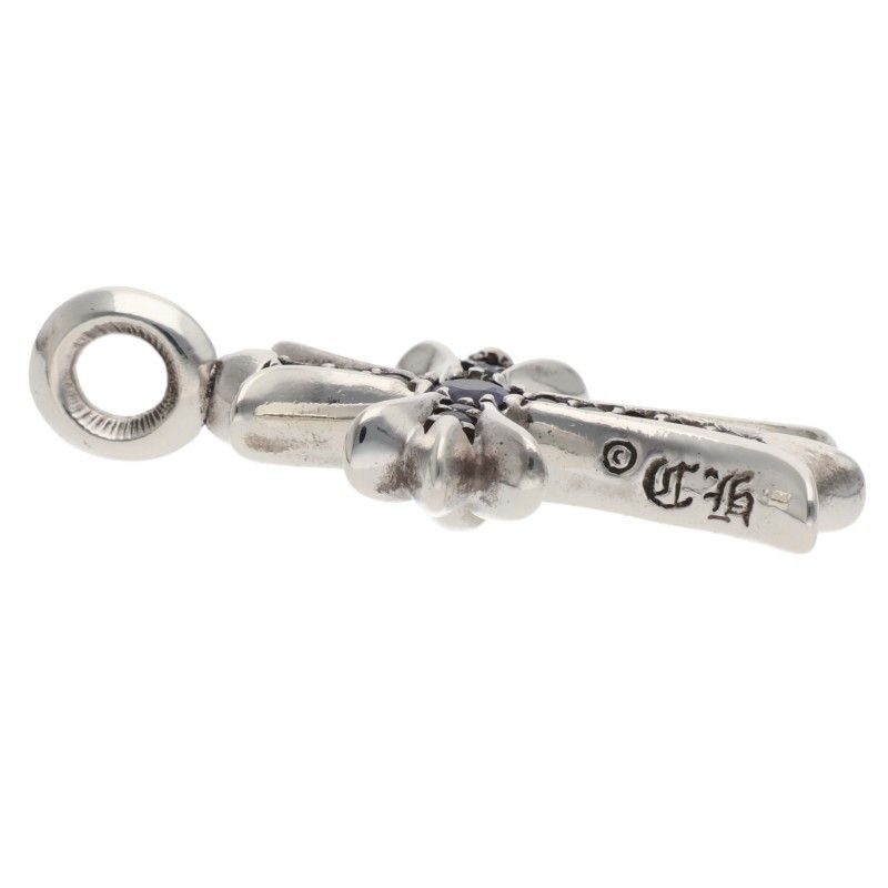 Chrome Hearts Tny Crsf P Sap Tiny Fat Cross Pave Saffiano Pendant Silver — view 3
