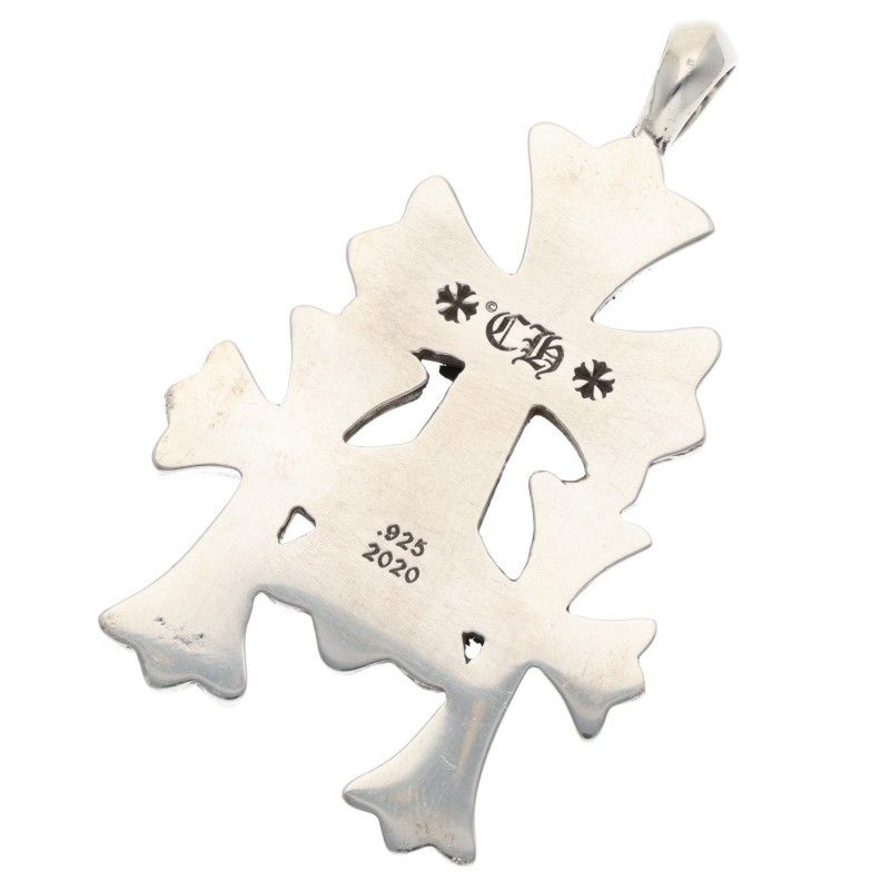 Chrome Hearts 3 CH Crs Sml Triple CH Cross Small Silver Pendant — view 2