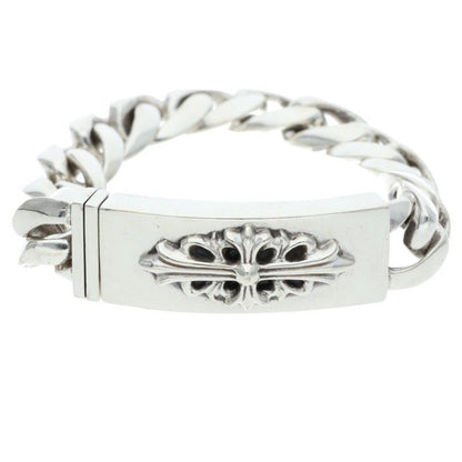 Chrome Hearts ID Floral Crs Cross ID Classic Silver Bracelet