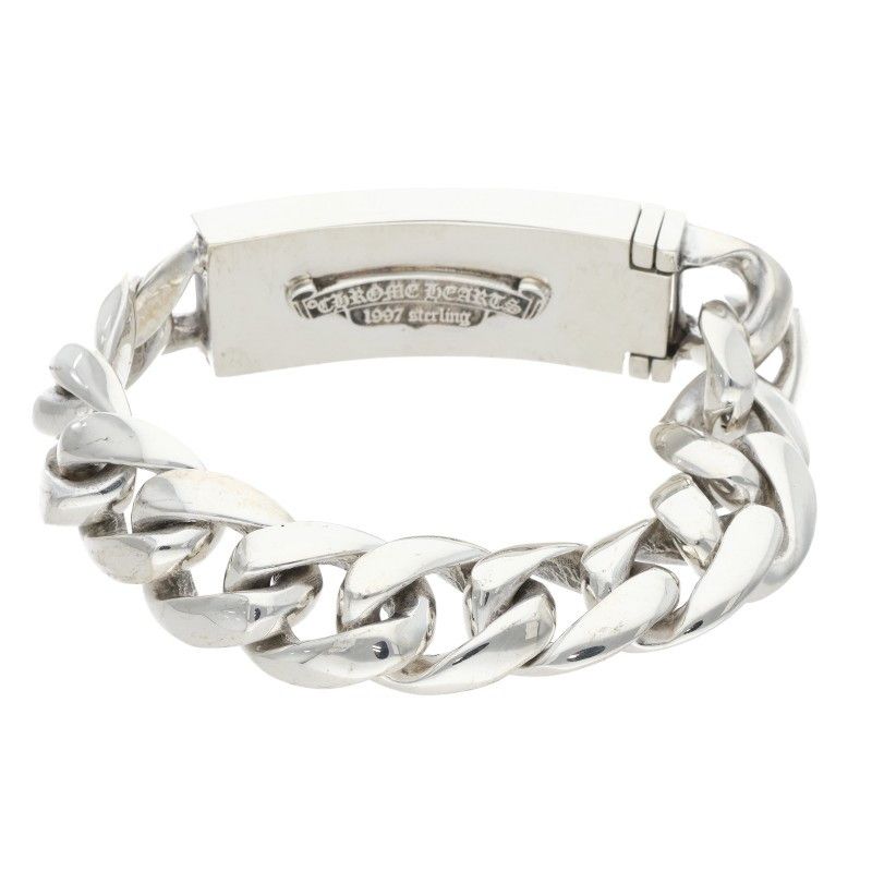 Chrome Hearts ID Flrl Crs Dia Floral ID Classic Link Silver Bracelet — view 2