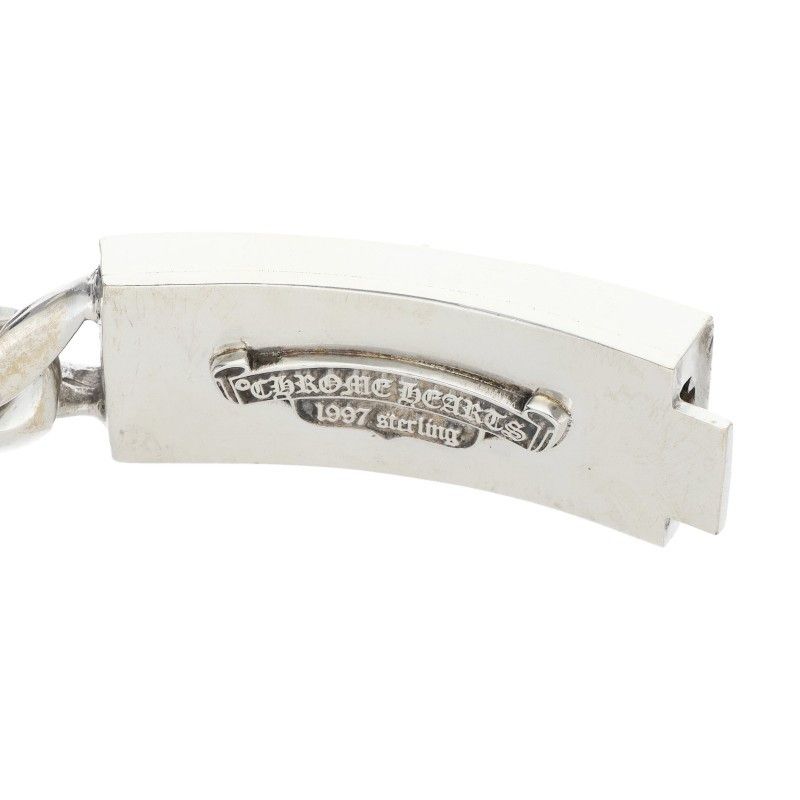 Chrome Hearts ID Flrl Crs Dia Floral ID Classic Link Silver Bracelet — view 3