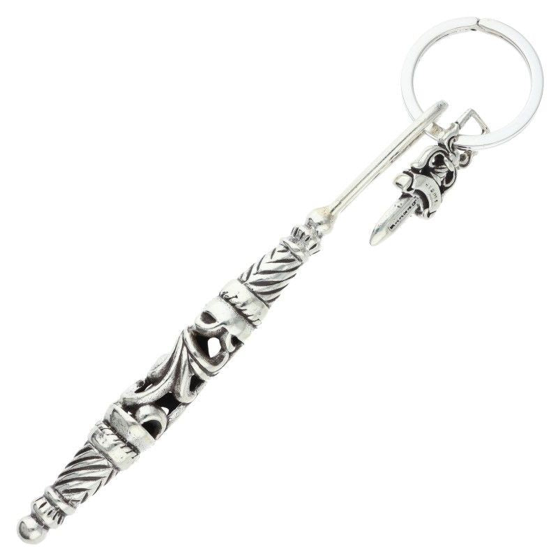 Chrome Hearts LG Dggr Roller Daga Key Ring Silver K-chain — view 2