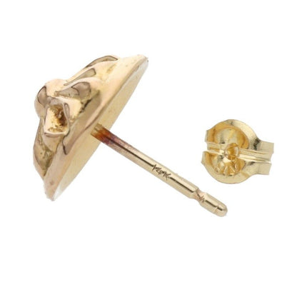 Chrome Hearts 22k Std Crsbl 22k Cross Ball Stud Gold Earrings — view 4