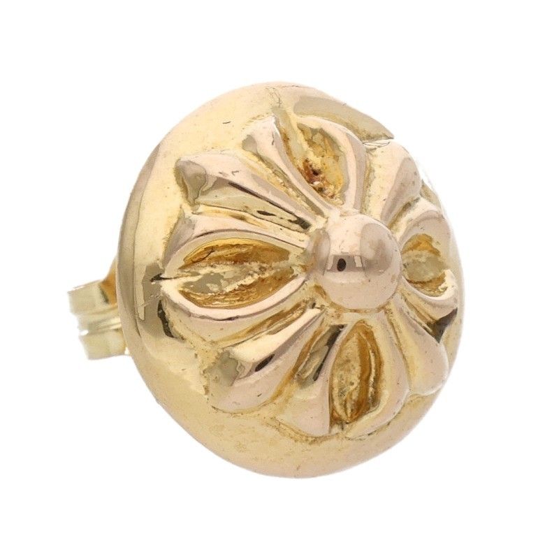 Chrome Hearts 22k Std Crsbl 22k Cross Ball Stud Gold Earrings — view 5