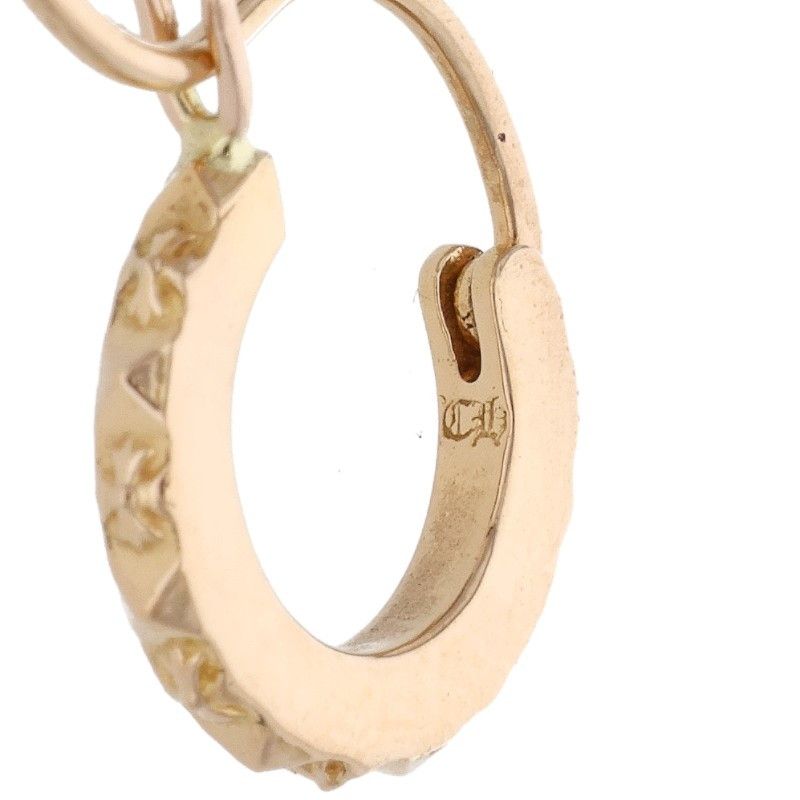 Chrome Hearts 22k Tiny Tfp Hoop Gold Earrings — view 3