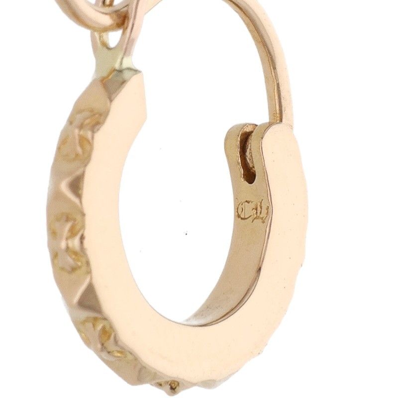 Chrome Hearts 22k Tiny Tfp Hoop Gold Earrings — view 3