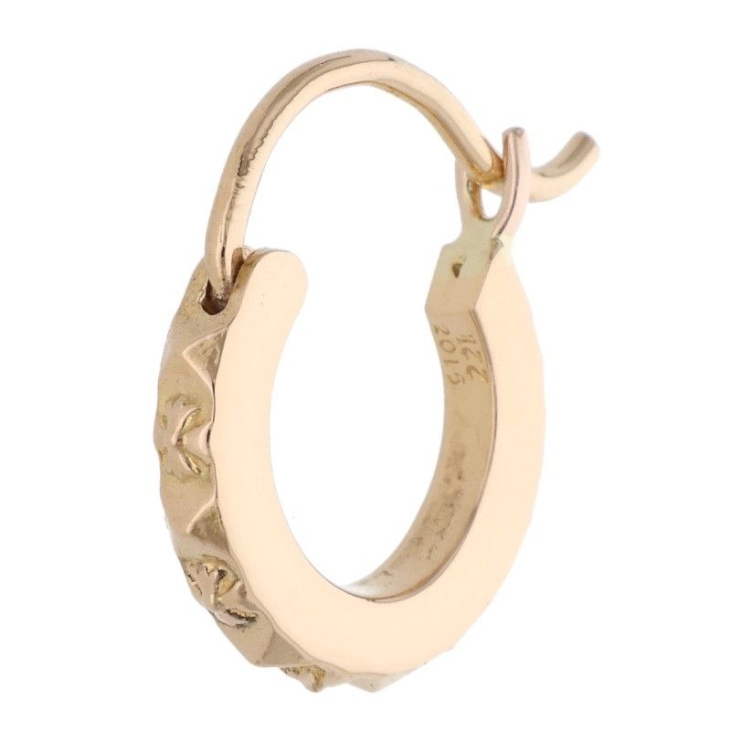 Chrome Hearts 22k Tiny Tfp Hoop Gold Earrings