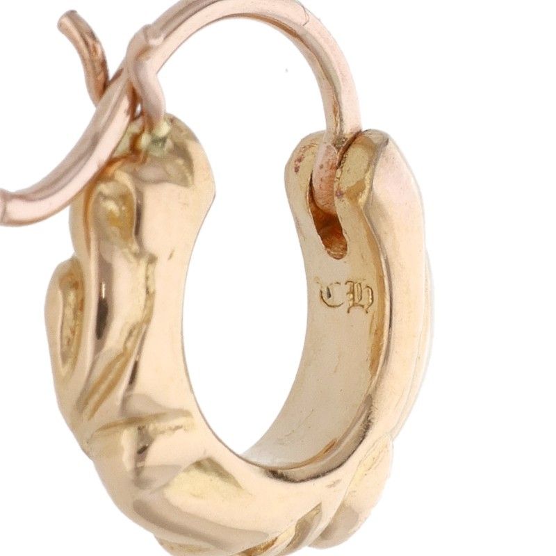 Chrome Hearts 22k Tny Hoop Scrl 22k Thai Nice Kroll Gold Earrings — view 3