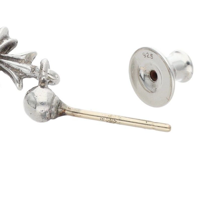 Chrome Hearts Tiny CH Pls 3 Ech Plus 3 Drop Silver Earrings — view 5