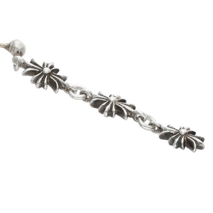 Chrome Hearts Tiny CH Pls 3 Ech Plus 3 Drop Silver Earrings — view 4