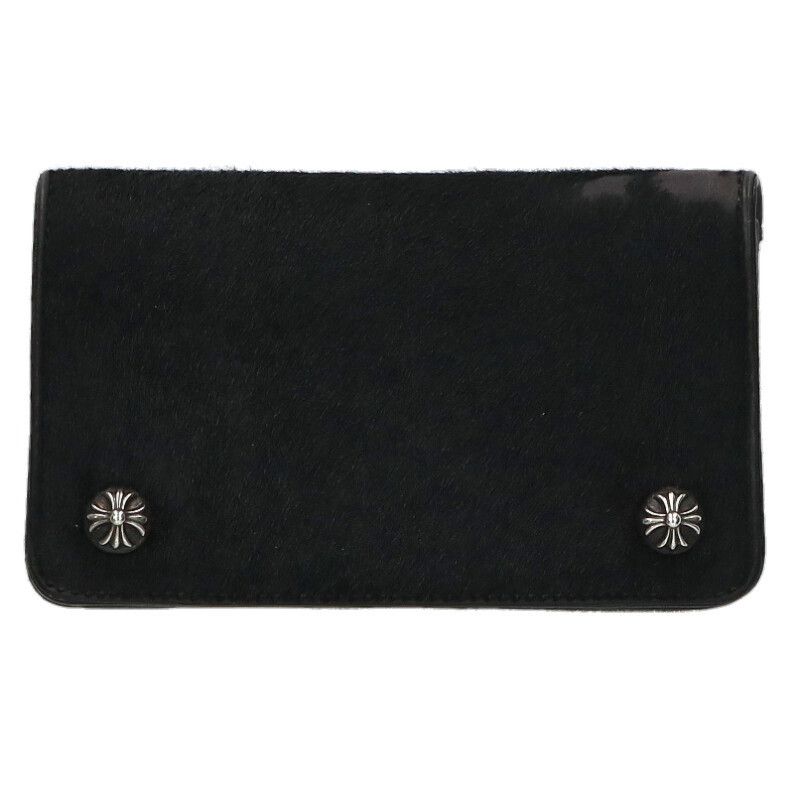 Chrome Hearts Cross Ball Button Calf Hair Wallet