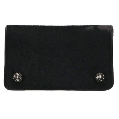Chrome Hearts Cross Ball Button Calf Hair Wallet