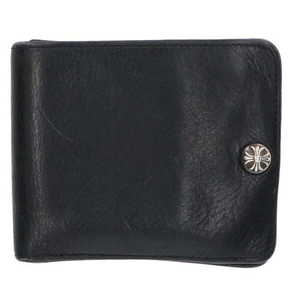 Chrome Hearts 1 Snap Cross Button Leather Wallet