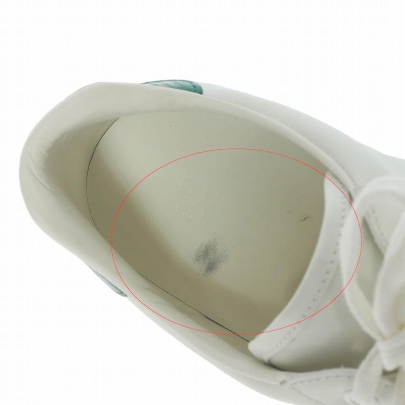 Gucci Hachi Embroidery Low Top Leather Sneakers 8 White — view 7
