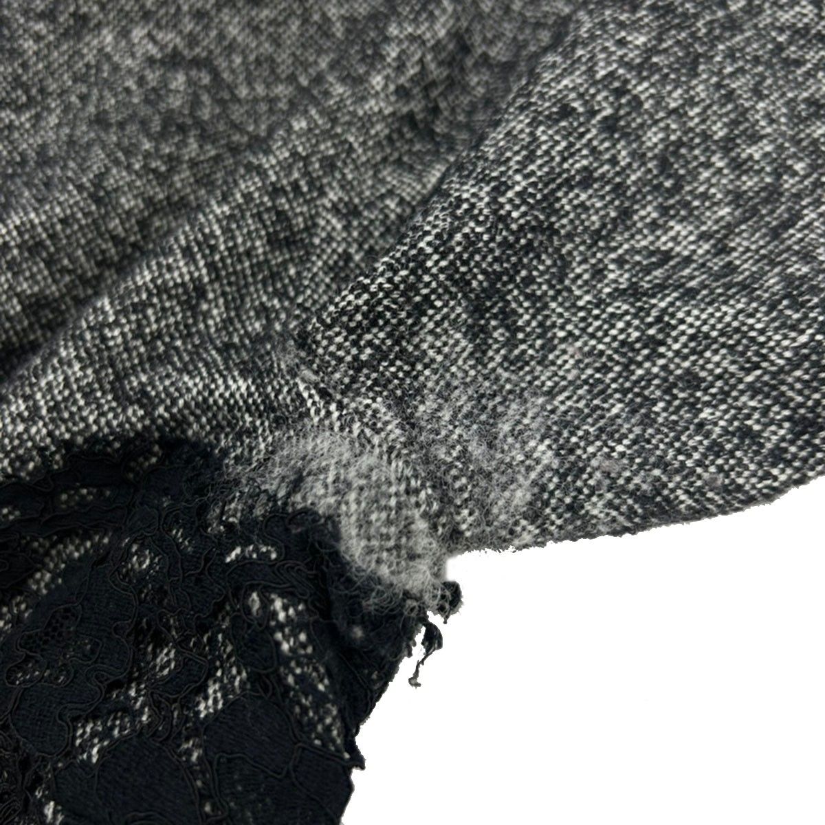 Dolce & Gabbana les Calf Ear Doll Tweed High Neck Dress Gray 40 — view 7