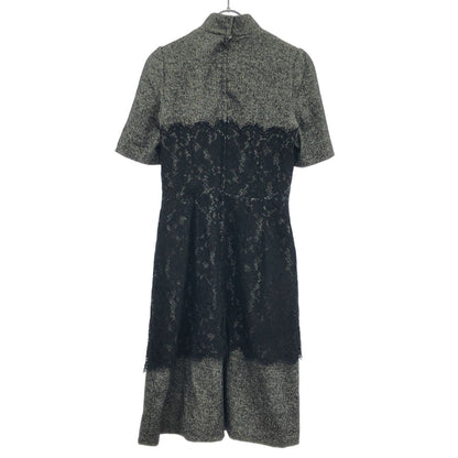 Dolce & Gabbana les Calf Ear Doll Tweed High Neck Dress Gray 40 — view 2