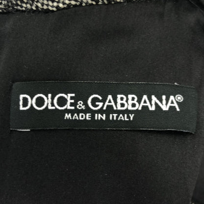 Dolce & Gabbana les Calf Ear Doll Tweed High Neck Dress Gray 40 — view 3