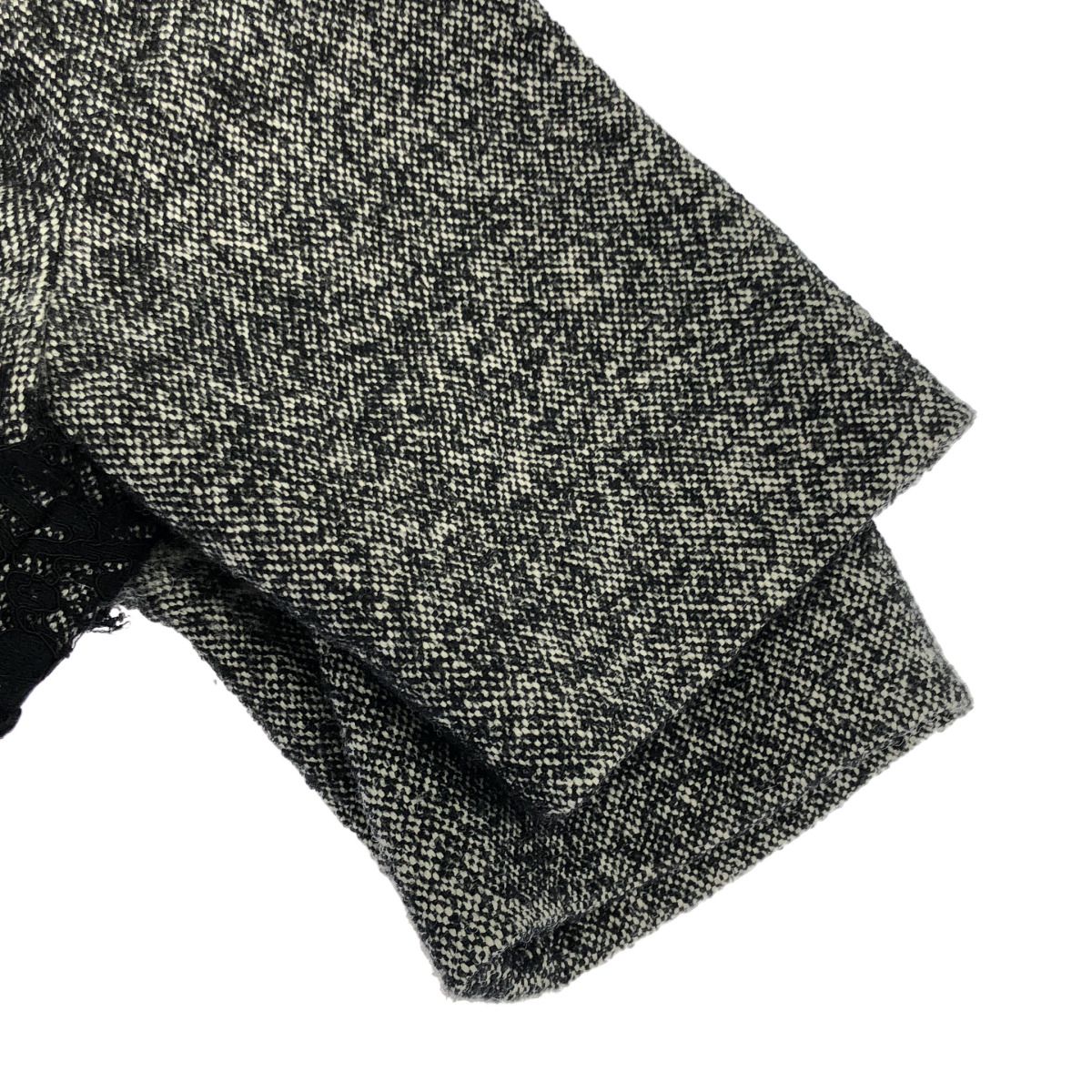 Dolce & Gabbana les Calf Ear Doll Tweed High Neck Dress Gray 40 — view 5