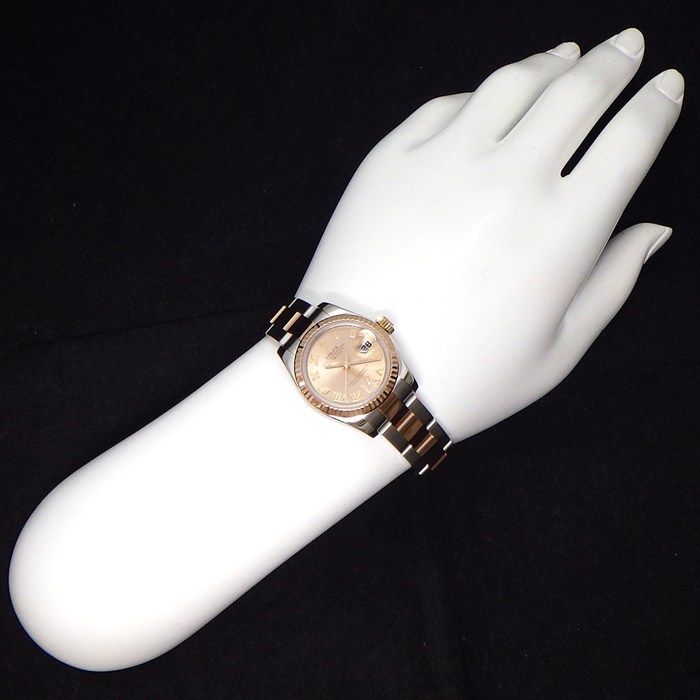 Rolex Watch Datejust Date Roule Sunray Pink Dial VI Diamond Roman Index 18k — view 8