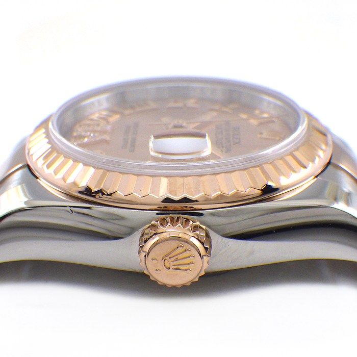 Rolex Watch Datejust Date Roule Sunray Pink Dial VI Diamond Roman Index 18k — view 2