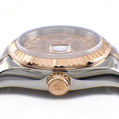 Rolex Watch Datejust Date Roule Sunray Pink Dial VI Diamond Roman Index 18k — view 2