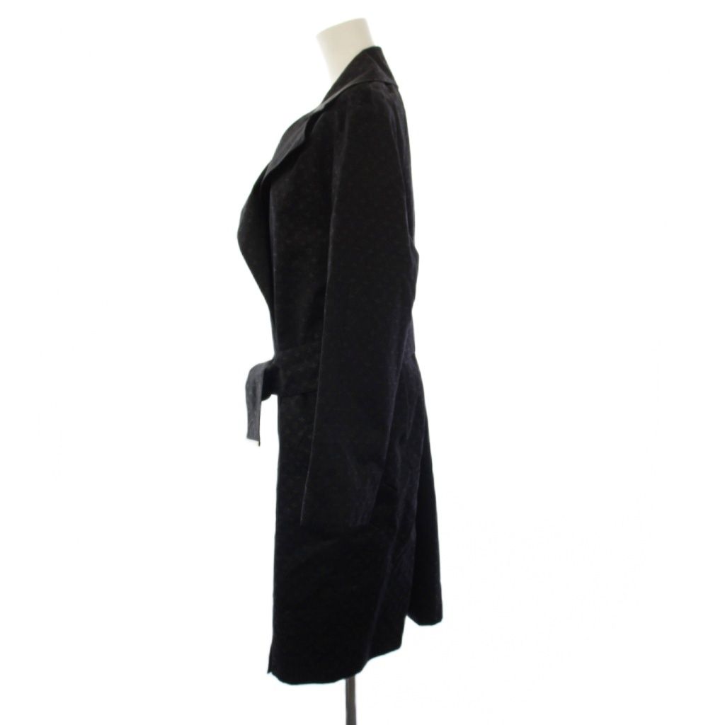 Louis Vuitton Monogram Metallic Trench Coat Long 38 Black