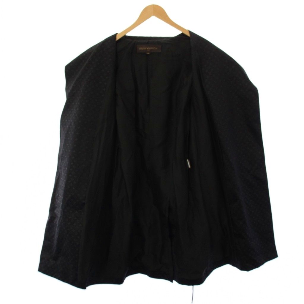 Louis Vuitton Monogram Metallic Trench Coat Long 38 Black — view 6