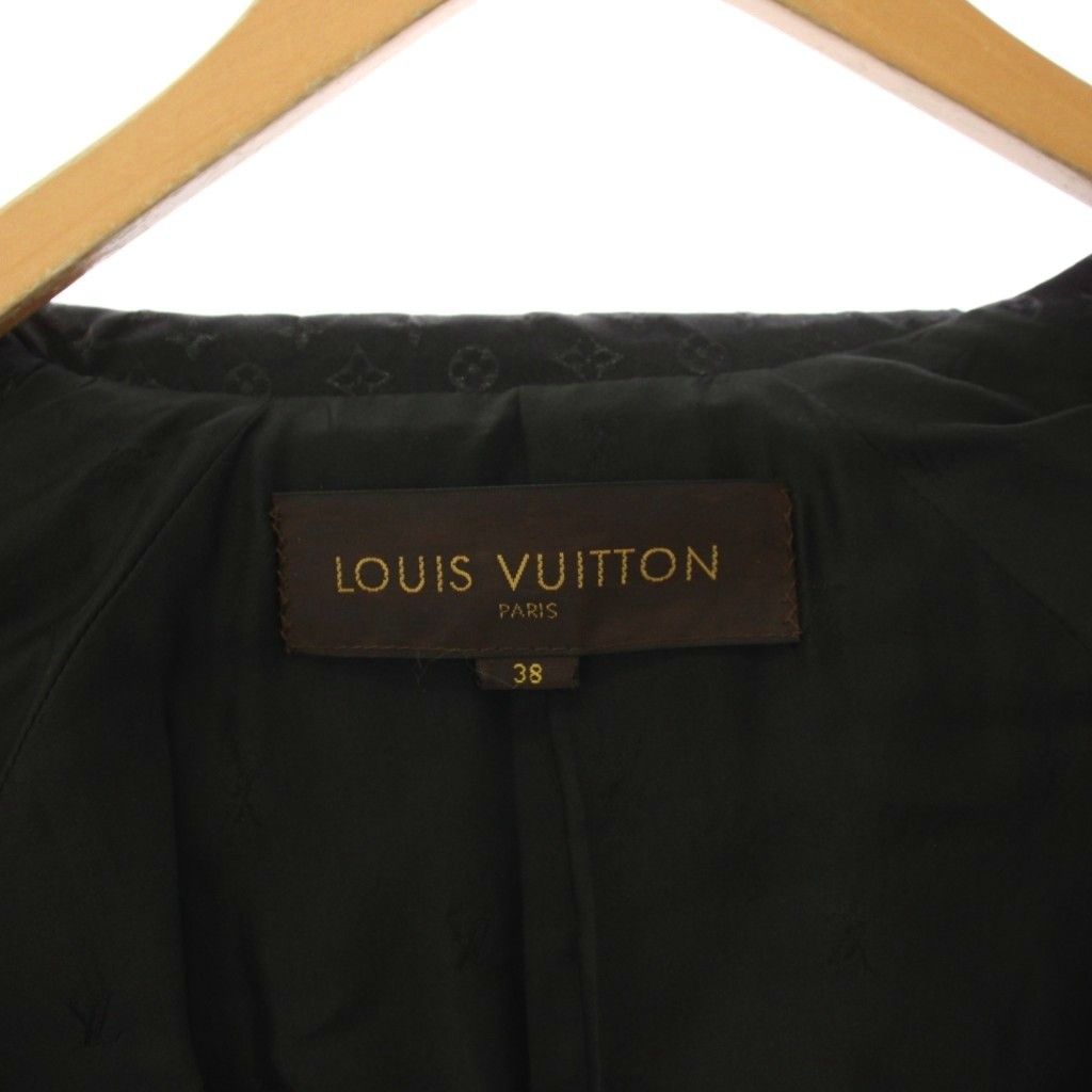 Louis Vuitton Monogram Metallic Trench Coat Long 38 Black — view 7