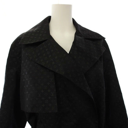 Louis Vuitton Monogram Metallic Trench Coat Long 38 Black