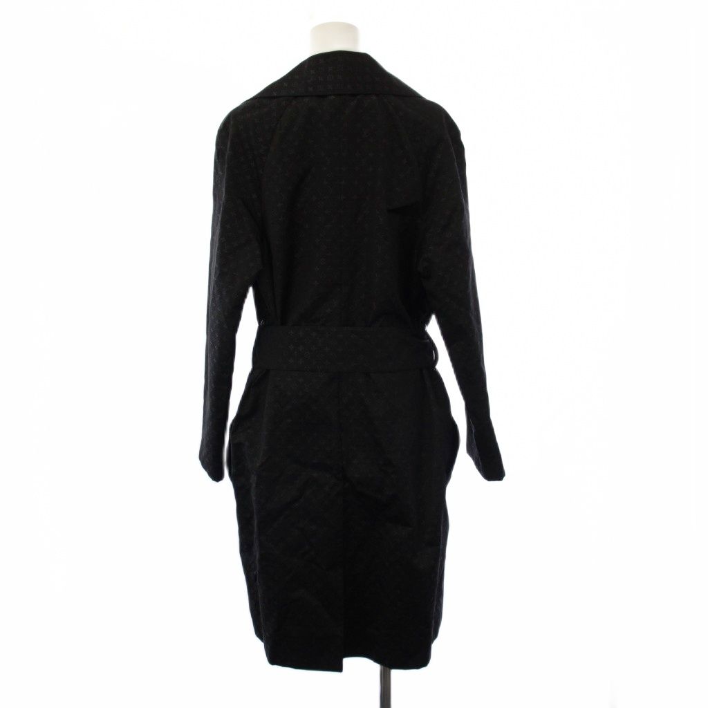 Louis Vuitton Monogram Metallic Trench Coat Long 38 Black