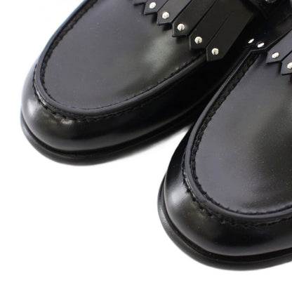 Hermes Destin Loafers Ro Heels Fringe Studs Decoration 34 Black BB — view 4