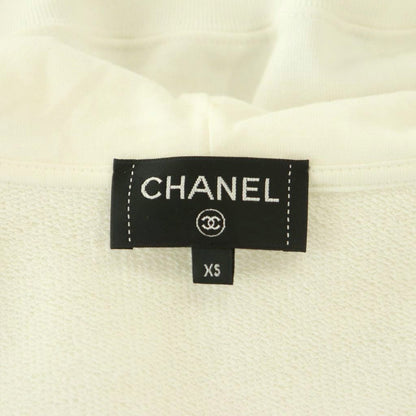Chanel Coco Graffiti Logo Zip Up Hoodie Cotton XS White — view 5