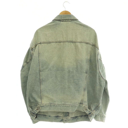Balenciaga Twisted Sleeve Distressed Denim Jacket Cotton XS Light Blue NR — view 2