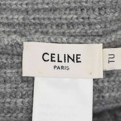 Celine Triomphe Heritage Cashmere Knit Hat Beanie TU Gray — view 7
