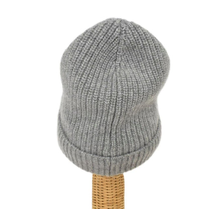 Celine Triomphe Heritage Cashmere Knit Hat Beanie TU Gray — view 4