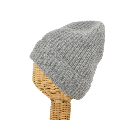 Celine Triomphe Heritage Cashmere Knit Hat Beanie TU Gray — view 3