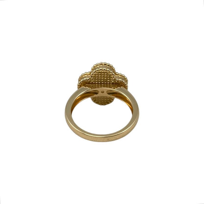 Van Cleef & Arpels Ring Vintage Alhambra 52 Yellow Gold Malachite Diamond Green — view 2