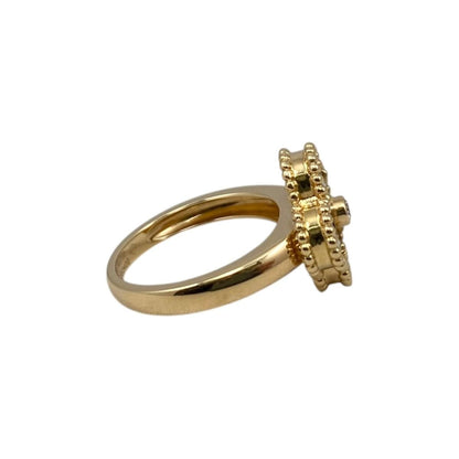 Van Cleef & Arpels Ring Vintage Alhambra 52 Yellow Gold Malachite Diamond Green — view 4