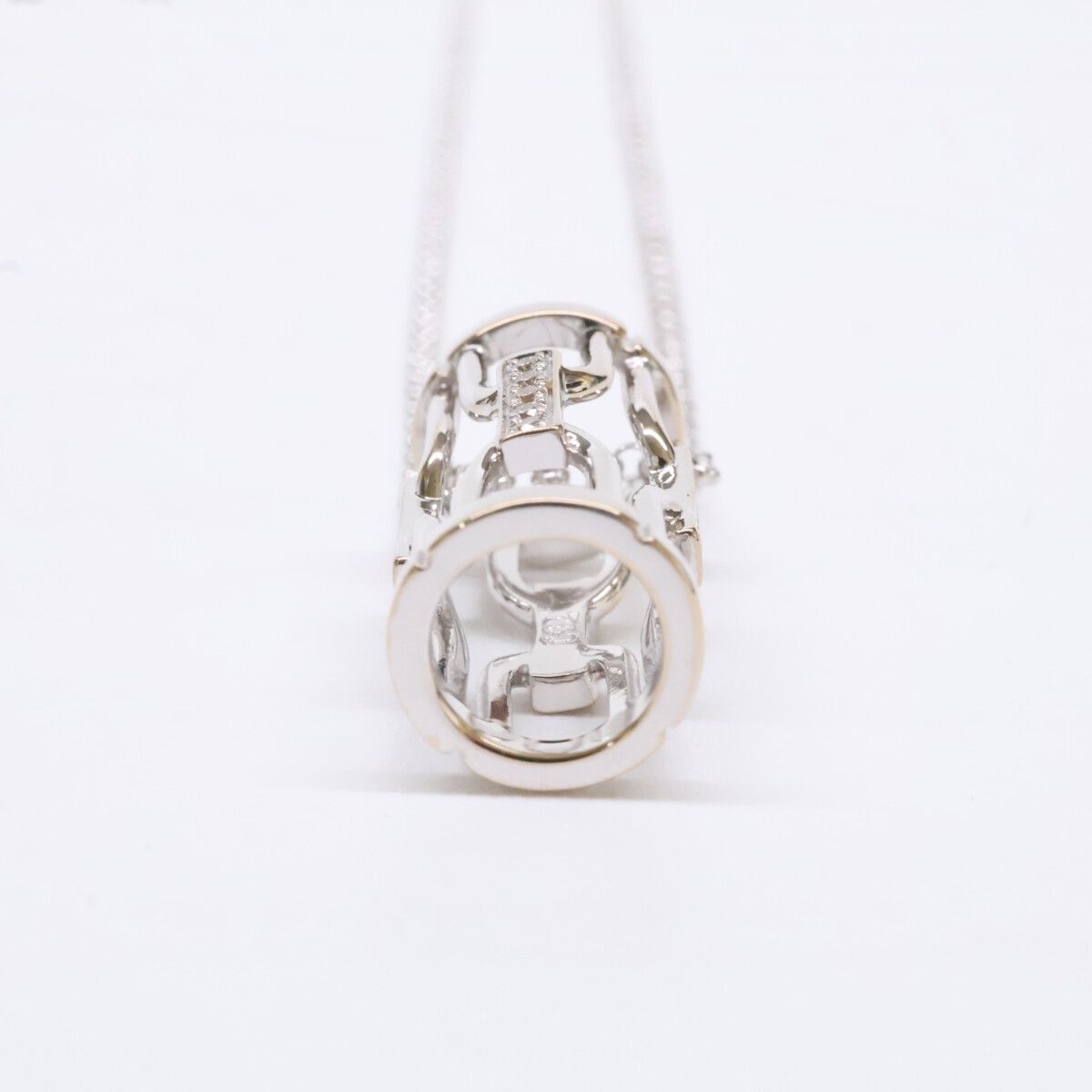Celine Polished 750 Pave Diamond Vintage Necklace — view 4