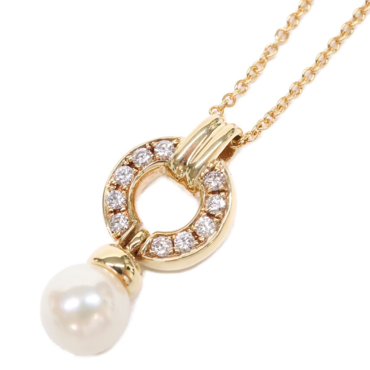 Tiffany & Co Polished 750 6.3 Door Knock Pearl Diamond Necklace