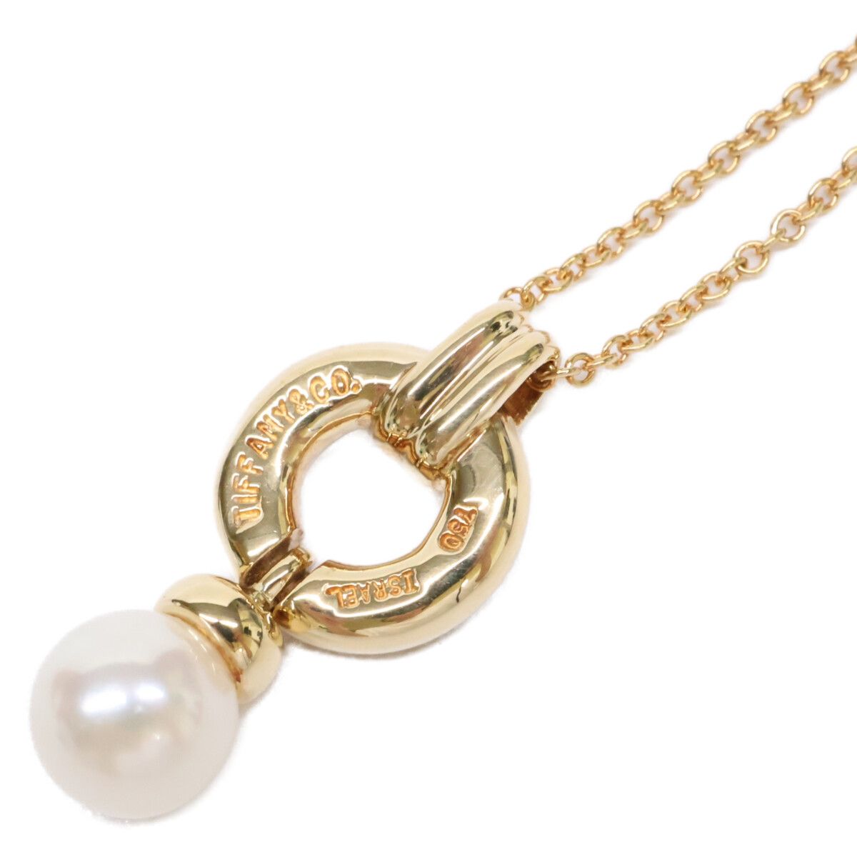 Tiffany & Co Polished 750 6.3 Door Knock Pearl Diamond Necklace — view 5