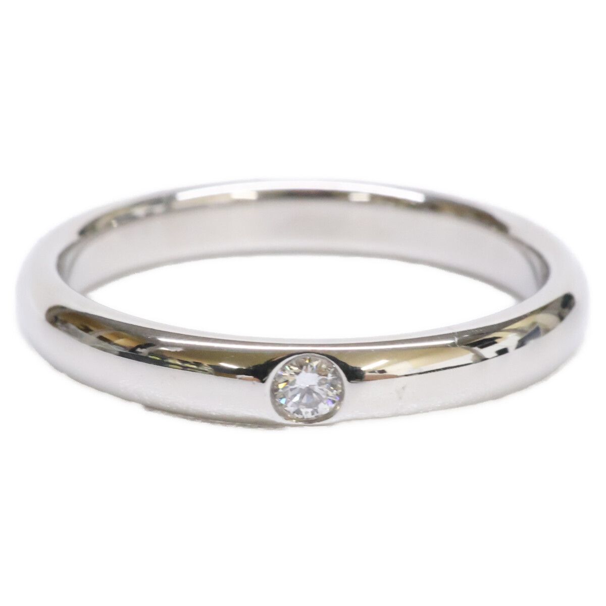Harry Winston Polished Diamond 1 Stone Round Cut Band 15 Ring